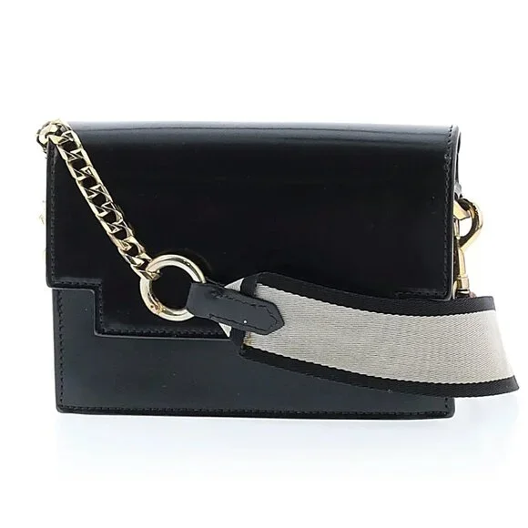 No. 21 Mini Baguette Small Logo Strap Crossbody Webbing Foldover Handbag Purse